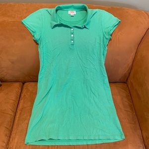 Talbots Green Tennis Dress Polka Dot